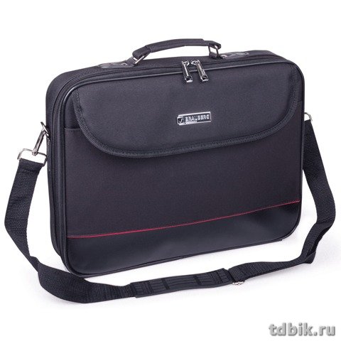 Сумка для ноутбука с отделением для планшета "Brauberg Profi" 15,6" (300*400*70мм) черная, ткань