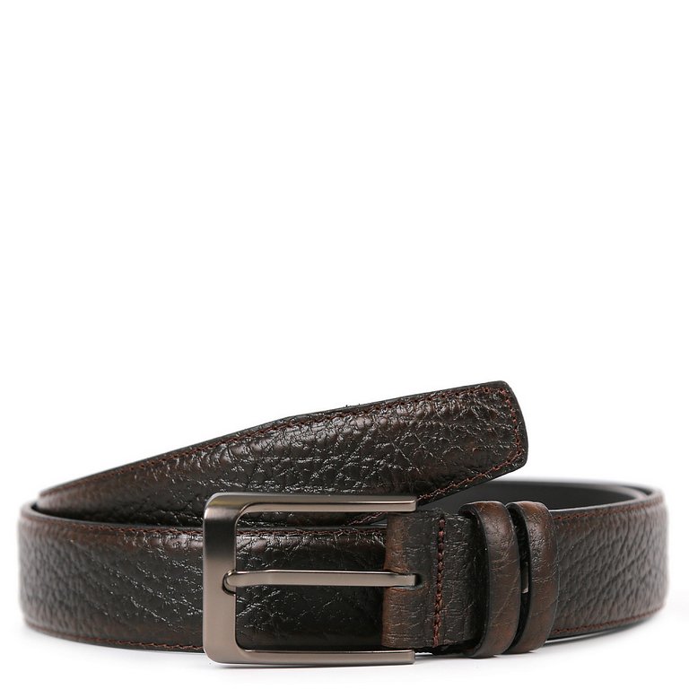 Ремень FABRETTI мужской, 35 мм, натуральная кожа, коричневый