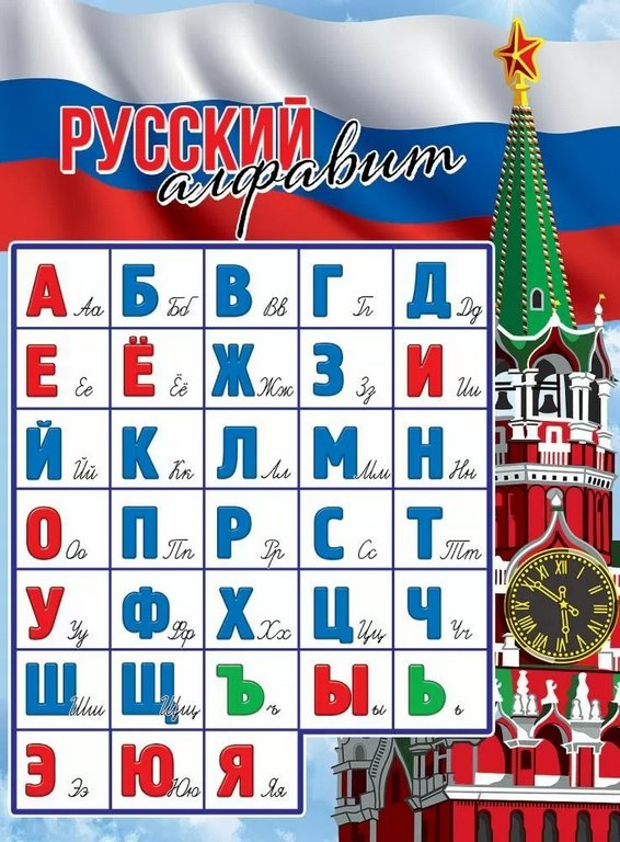Плакат обучающий "Русский алфавит" А2