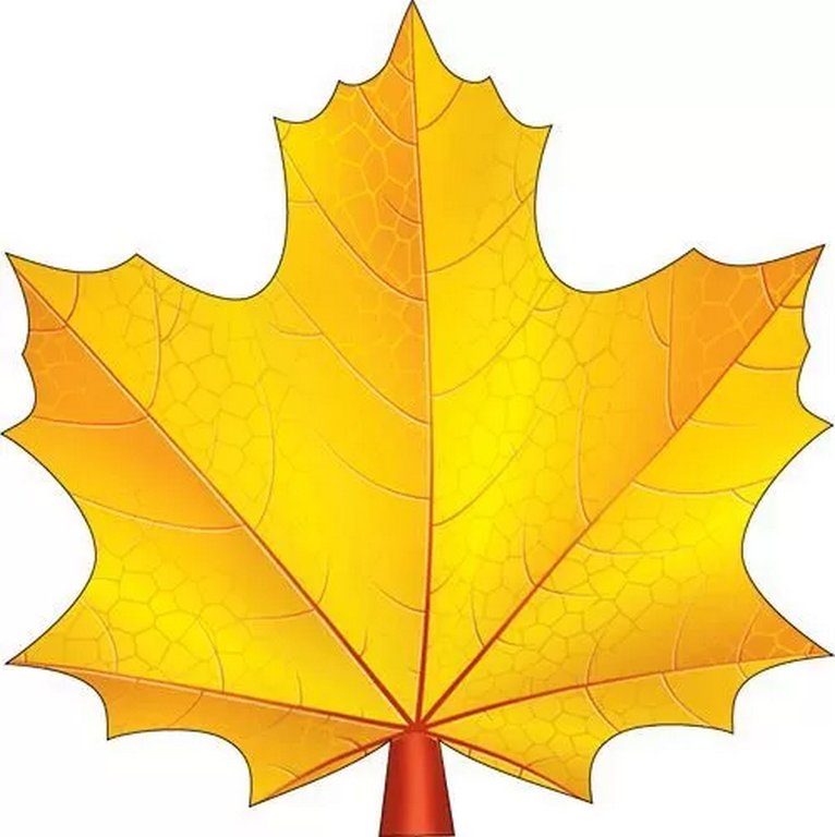 Наклейка оформительская на скотче осенняя  100*100мм "Кленовый лист" желтый
