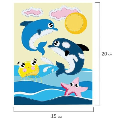 Аппликация фольгой "Дельфинчики" ЮНЛАНДИЯ