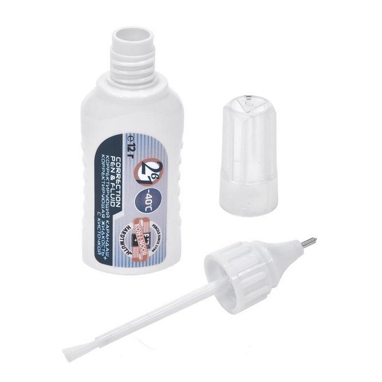 Коррект. жидкость  2 в 1 ( кисточка + ручка) KOH-I-NOOR 12 мл