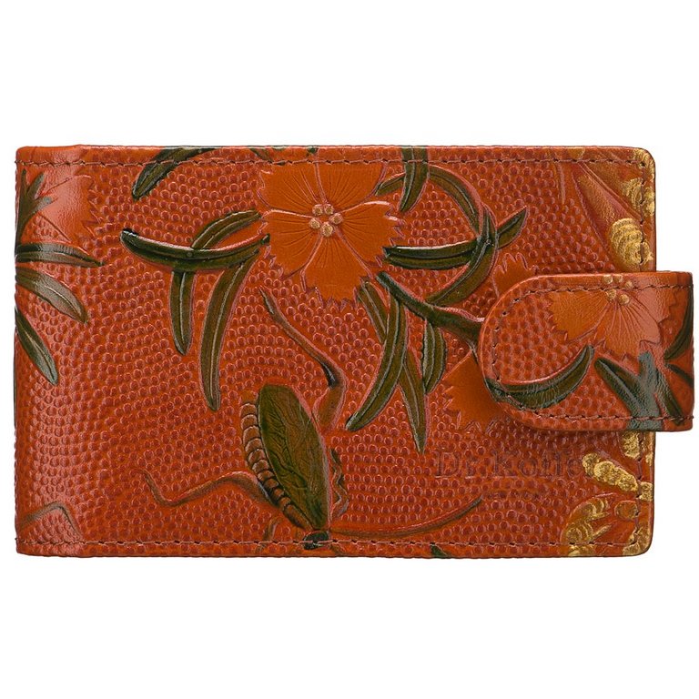 Визитница Dr.Koffer 11*7см на 48 визиток, оранжевый с рисунком