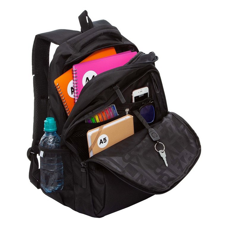 Рюкзак молодежный мужской Grizzly 45*32*23 см., черный