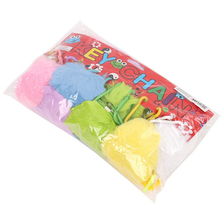 Брелок "Помпон", (иск. мех) ассорти