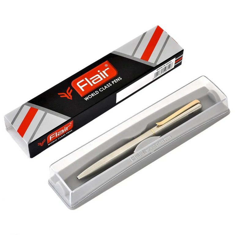 Ручка шариковая Flair "Triumph" подар.футл. корп. св.золото мет. синяя 0,7мм (стерж.116мм)