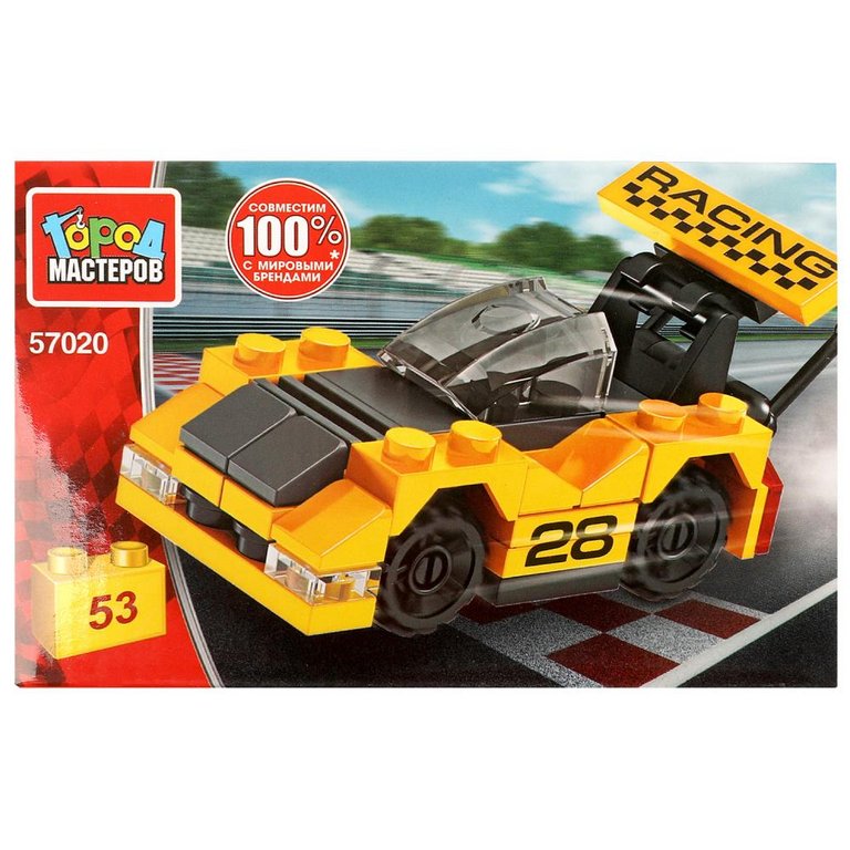 Конструктор пластиковый  53 дет. "Спорткар" Город мастеров