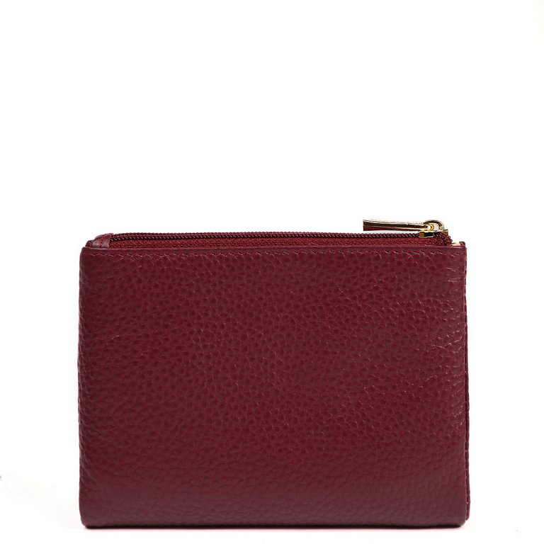 Портмоне FABRETTI женское, нат. кожа, 12*9,5*2 см, винный