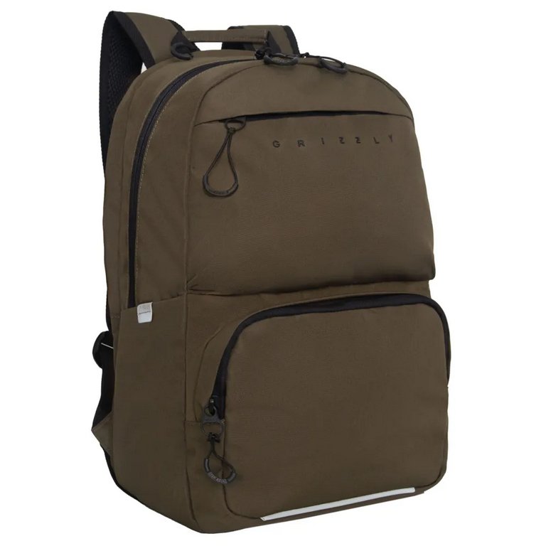 Рюкзак молодежный мужской Grizzly 42*29*13,5 см., хаки