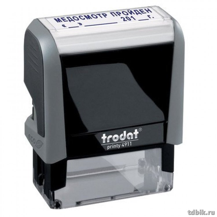Штамп самонаборный  3 стр 38х14 мм 1 касса Trodat, корпус серый
