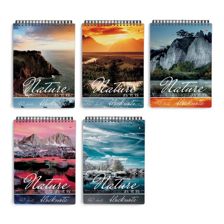 Блокнот А5  40л., 148*210 мм, на гребне "Природа"