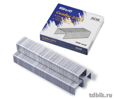 Скобы 23/13 Kw-Trio 1000 шт/уп, оцинкованные 70-100 листов