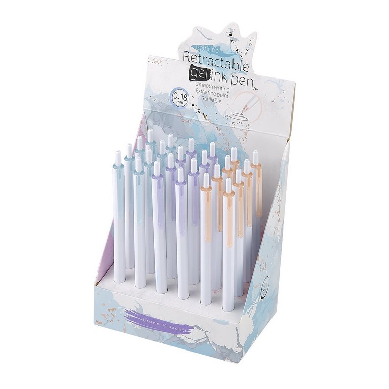 Ручка гелевая автомат Bruno Visconti "Primavera" 0,18мм черная (стерж.111мм, линия 0,1мм)