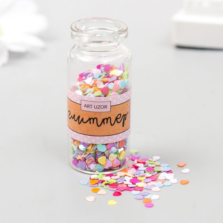 Декор из пластика "Баночка с сердечками" ART UZOR ассорти