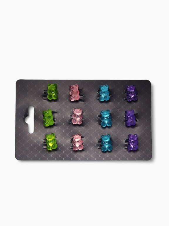 Брошь пластик "Мармеладные мишки" (ассорти)