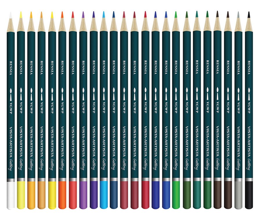Набор карандашей акварельных 24 цв. художественные VISTA-ARTISTA "Gallery"