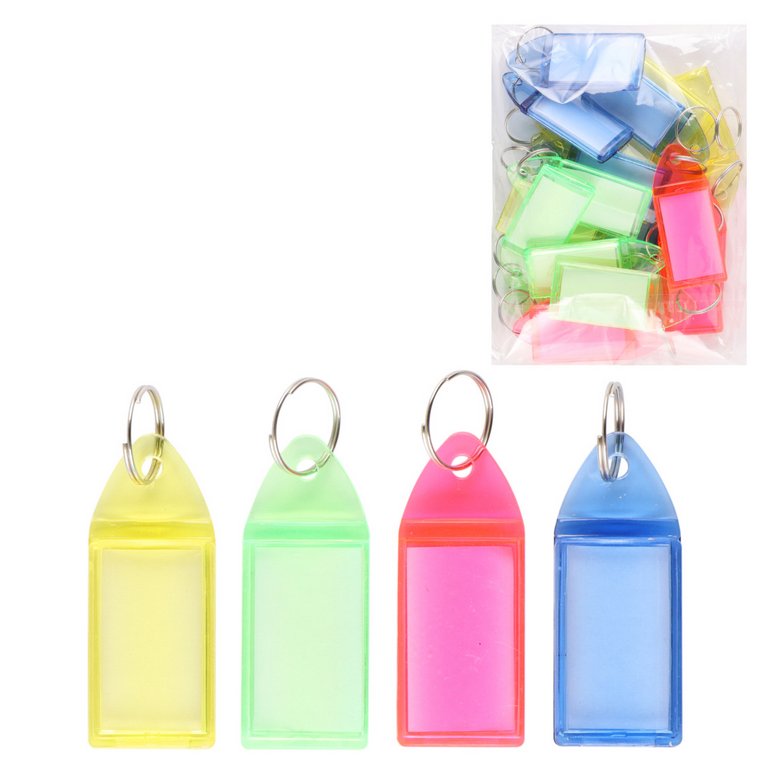 Брелок для ключей длина 60 мм, инфо-окно 36*21 мм deVENTE, цвет ассорти полупрозрачный
