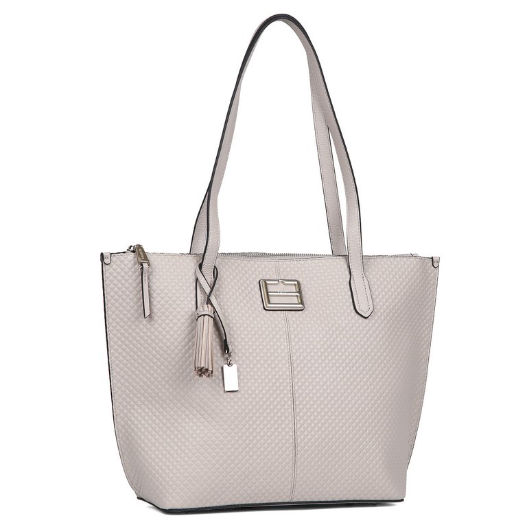 Сумка женская FABRETTI 42х29х13 см, нат. кожа, серый