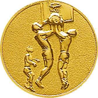 Эмблема для медали, металл. d=25мм "Баскетбол"