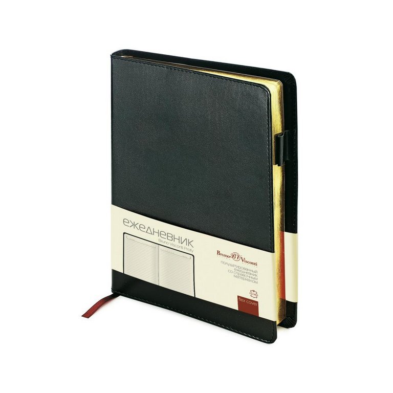 Ежедневник полудат. 148*210 мм Bruno Visconti "Profy", со сменным блоком, черный