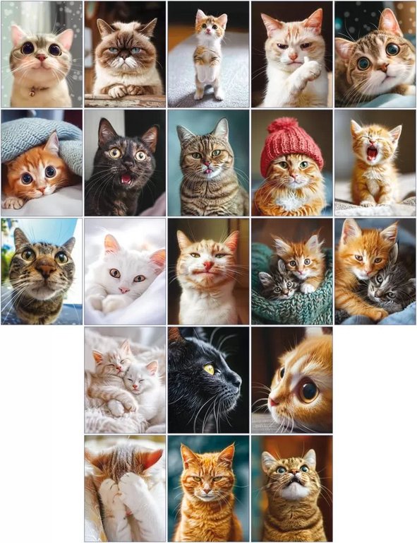 Набор наклеек  А7 "Котики" (21 шт) Открытая планета