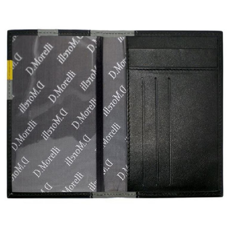 Обложка для документов D.Morelli "Sport" нат. кожа, серо-желтая