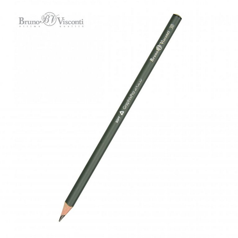 Карандаш ч/г  3В трехгранный Bruno Visconti "GraphixPro"