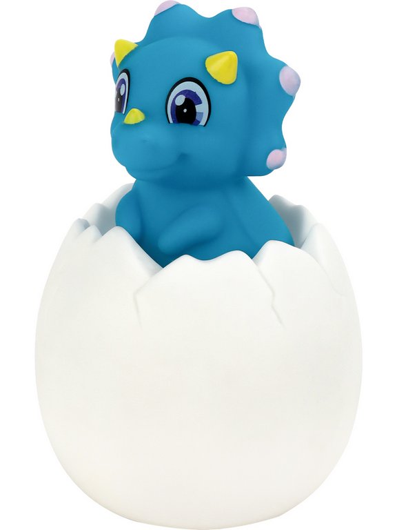 Светильник "Дино" голубой (звук,свет,пульт,пластик, USB) 12x12x17,5 cм