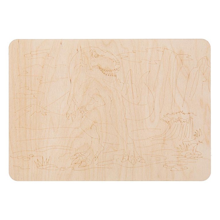 Выжигание "Динозавр" 20*22 см, МУЛЬТИ АРТ (панно с рисунком)