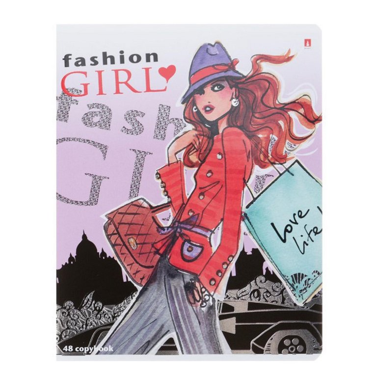 Тетрадь 48 лист кл. А5 на скрепке "ФЭШН NEW" 5 ВИДОВ