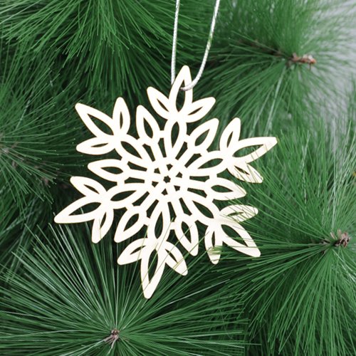 Украшение елочное из дерева "Снежинка 5" 8*9см