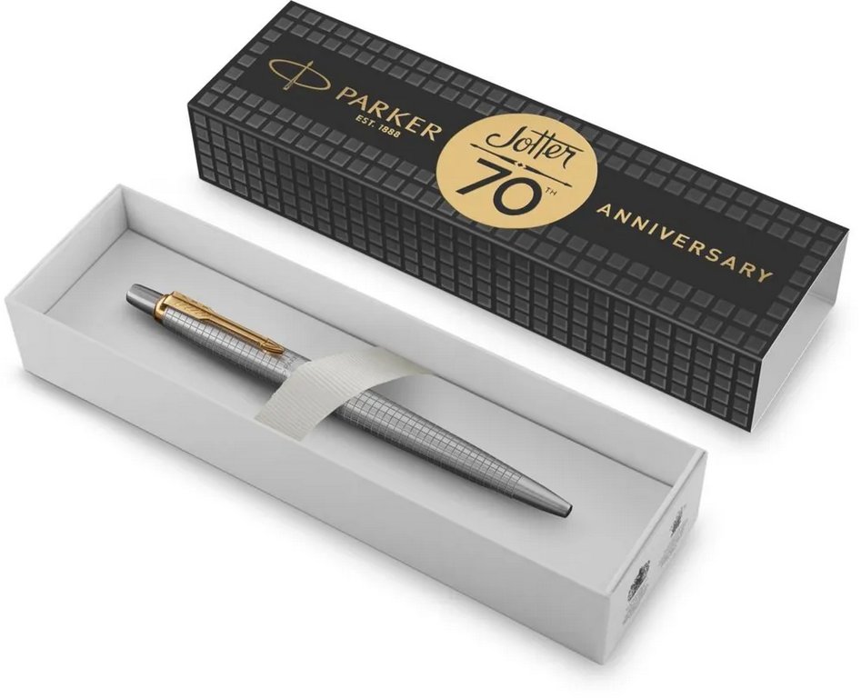 Ручка шариковая Parker Jotter SE 70th Anniversary Stainless Steel GT, синяя (нерж.сталь)