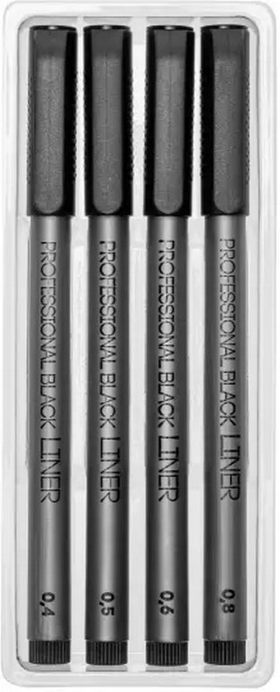 Набор Линеров 4шт "SKETCH&ART" (0,4, 0,5, 0,6, 0,8мм) черный