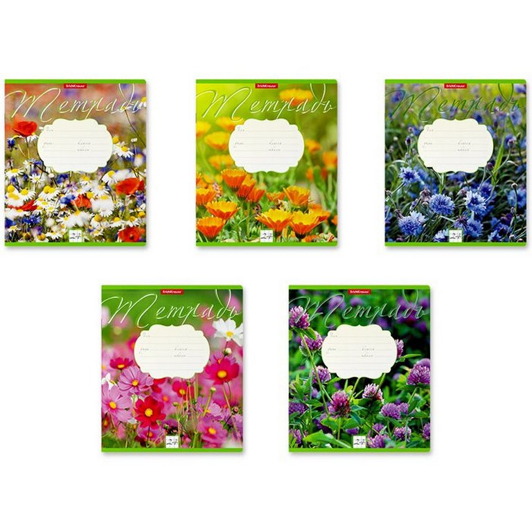 Тетрадь 24 лист лин. А5 "Цветущие луга" 5 видов