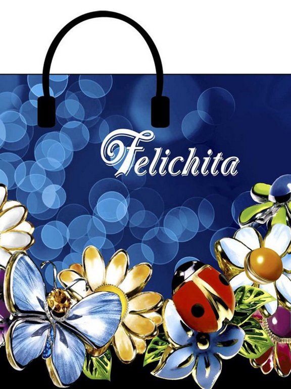 Пакет с пластиковыми ручками 38*35см "Феличита", в ассортименте