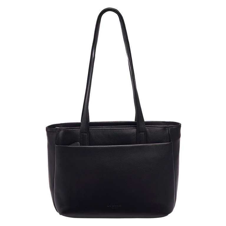 Сумка женская Dr.Koffer 33х24х10см см, нат.кожа черная