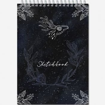 Скетчбук 210*297 мм, 20л. гребень "SKETCHBOOK BLACK"
