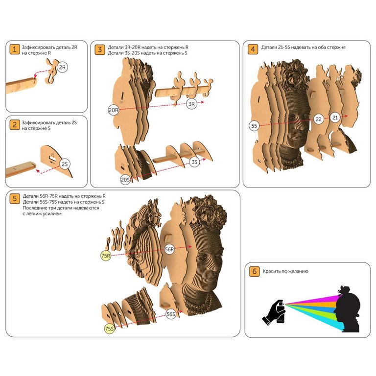 Сборная модель из гофрокартона "Фрида" h=18см, 115 дет, 6+, 5cult