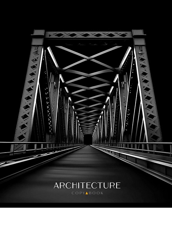 Тетрадь 48 лист кл. А5 на скрепке "ГОРОД В ЧЁРНО-БЕЛОМ" ассорти Collezione