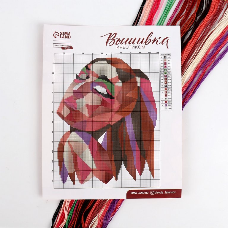 Вышивка крестиком "Девушка" 25х20 см Школа талантов