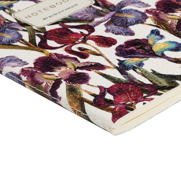 Тетрадь 60 лист лин. А5 на сшивке, экокожа "FLORA ирисы"