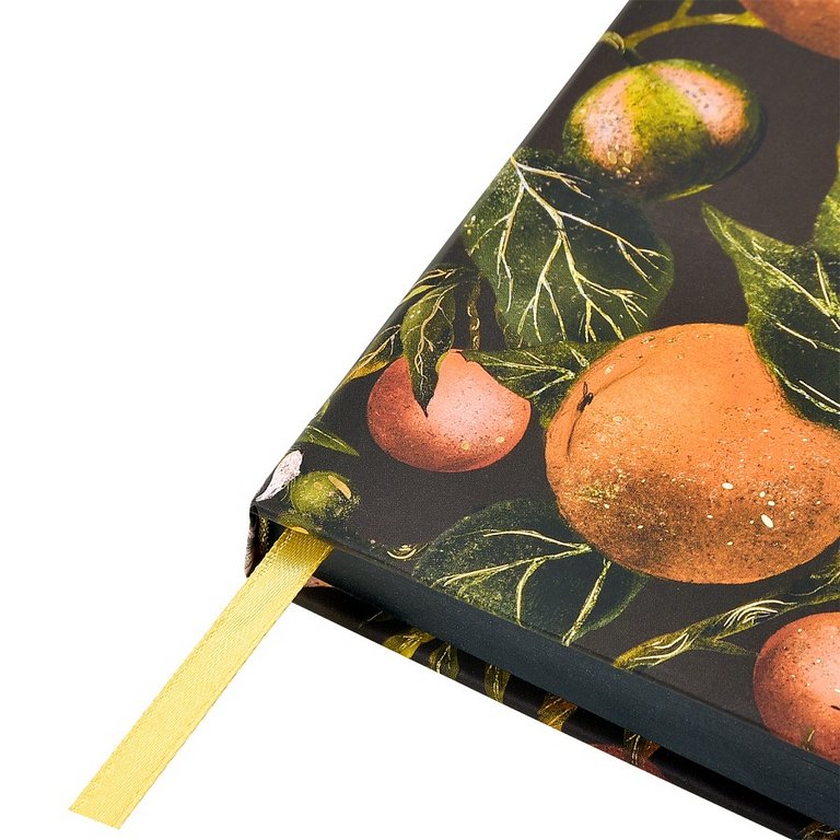 Скетчбук 213*146 мм, 100л.,тв. обл. на ризинке, черный блок "Flora. Paradise oranges"
