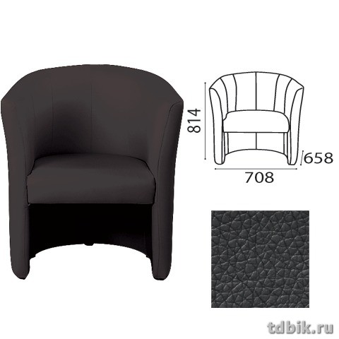 Кресло "Club" ШГВ (70,8*65,8*81,4 см) с подлокотниками, кож.зам, черное