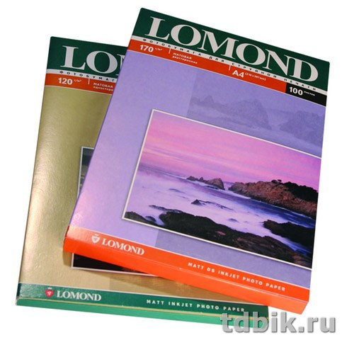 Фотобумага Lomond А4 100г, 25 л/уп. матовая, двухстор.