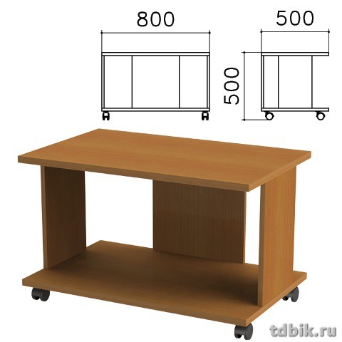 Стол журнальный "Монолит" 800*500*500мм, цвет орех