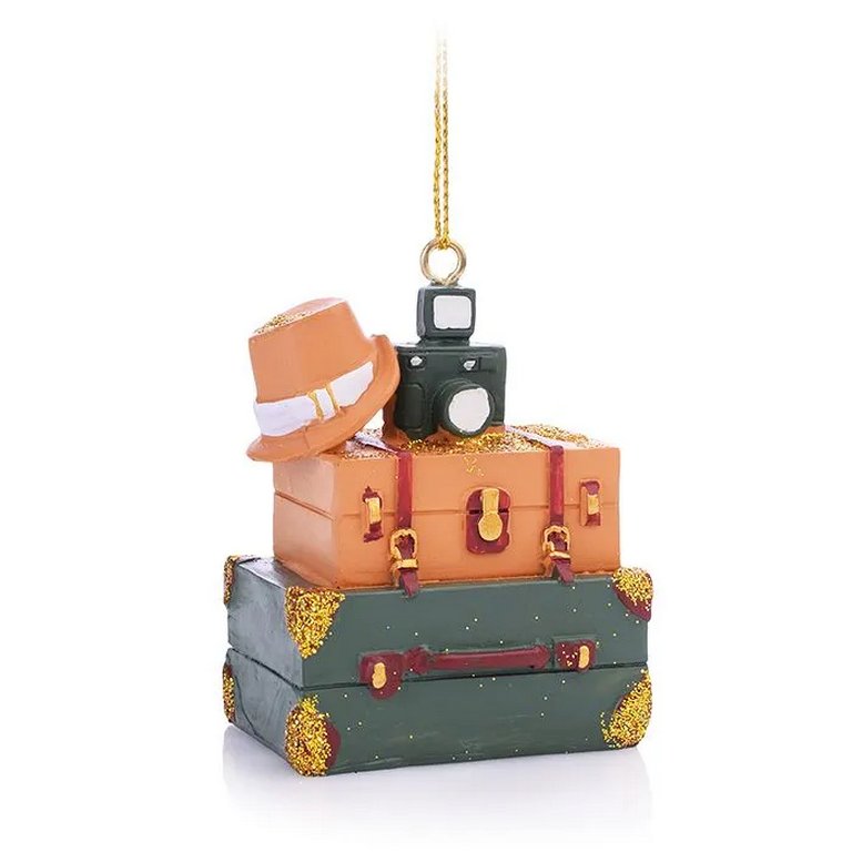 Украшение елочное из полирезины "Багаж джентельмена" 3,5х6х5см