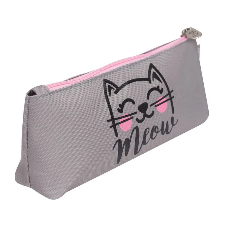 Пенал  для девочки Grizzly 22х9х6см, серый