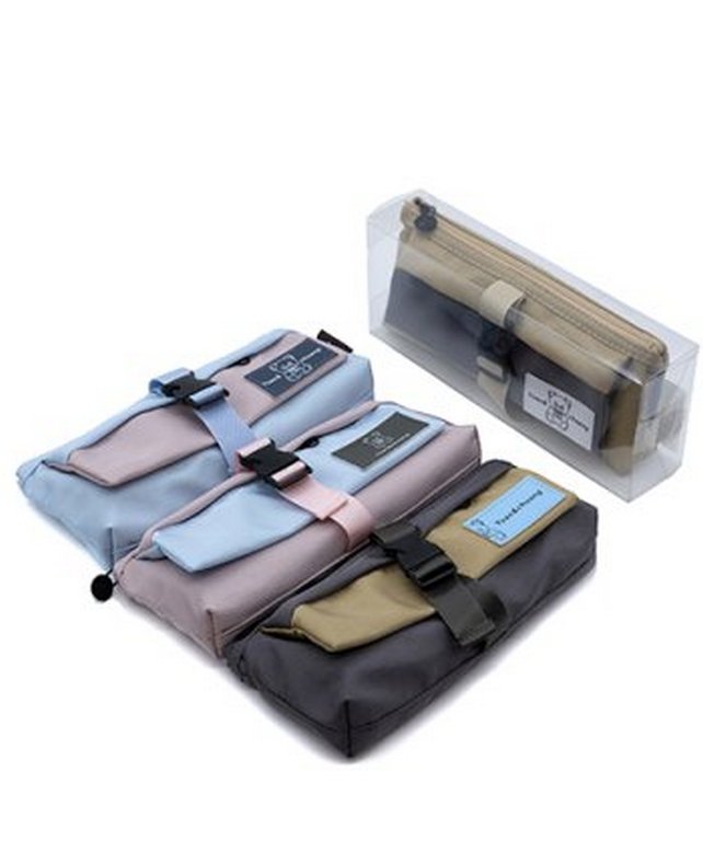 Пенал  для девочки Intelligent "Мишка" 21*8*3 см текстиль (ассорти)