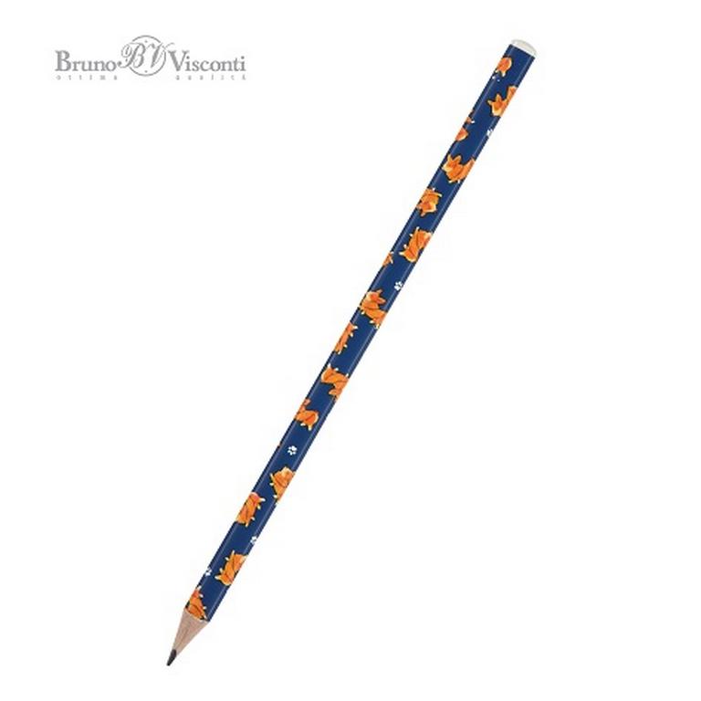Карандаш ч/г HB с рис. трехгранный Bruno Visconti HappyGraphix "Корги"