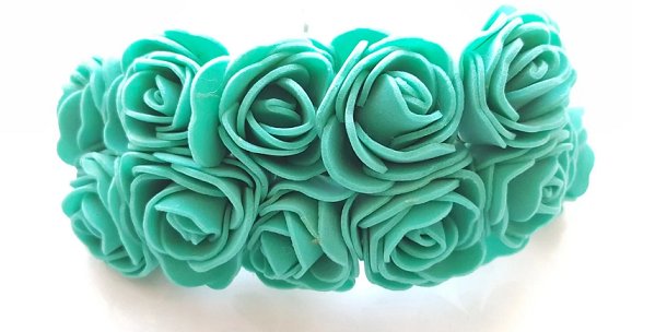 Цветы из фоамирана "Розы бирюзовые" d=3см (10шт/уп)